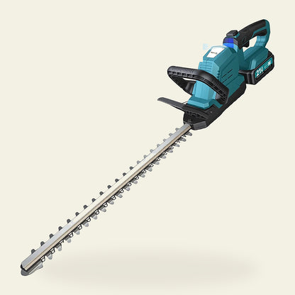 Cordless hedge trimmer with 180 degree rotating head, fully assembled