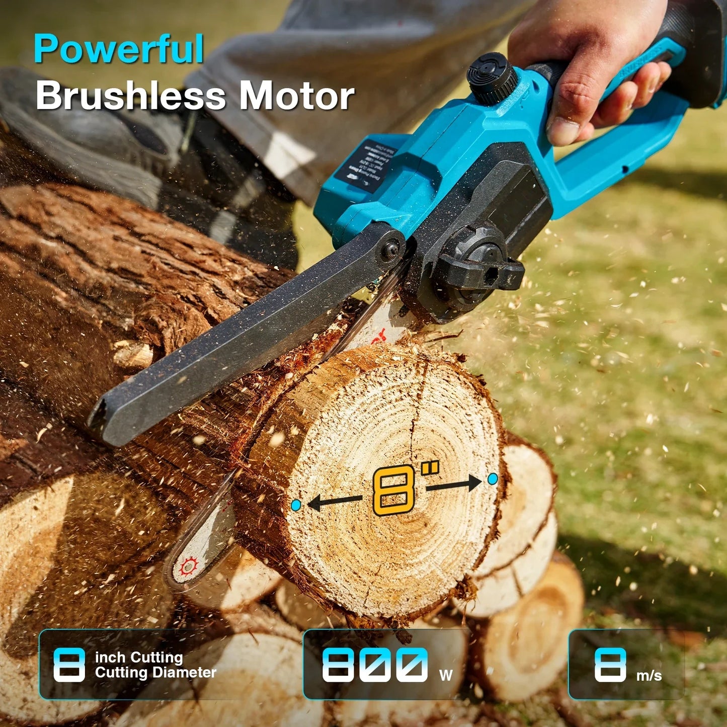 Powerful brushless motor for faster cuts and longer runtime