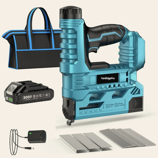 YardEdge Pro 18-gauge cordless brad nailer, battery powered with no compressor or hose